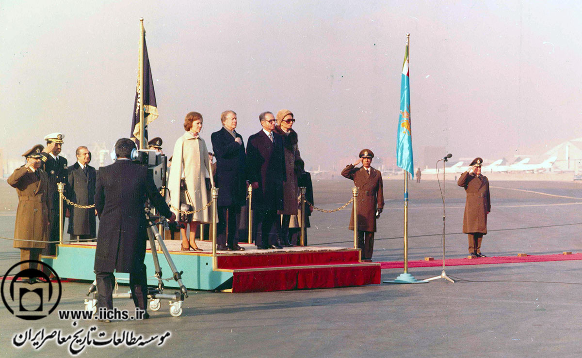 مراسم بدرقه جیمی کارتر رئیس جمهور آمریکا در فرودگاه مهرآباد