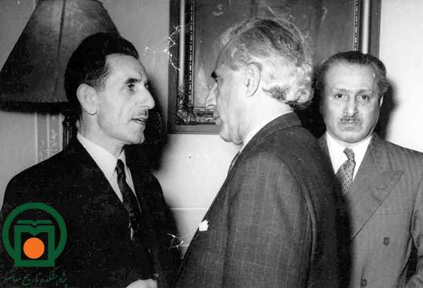 سیدضیاءالدین طباطبائی در دیدار با حاجعلی رزم‌آرا، نخست‌وزیر، و فتح‌اله نوری اسفندیاری