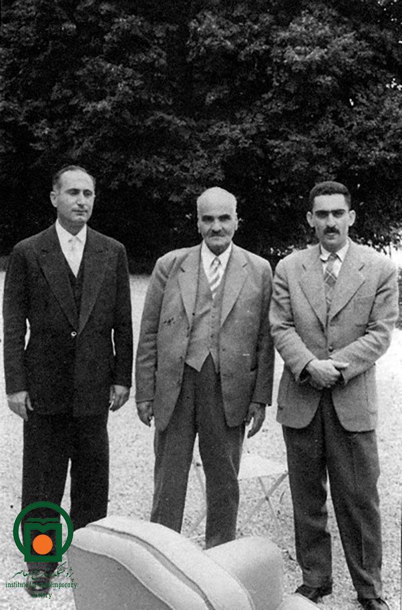  از راست: ایرج افشار، حسن تقی‌زاده و احسان یارشاطر